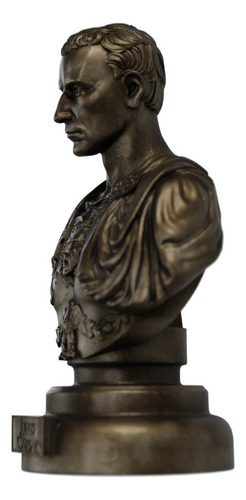 Estátua Busto Júlio César Imperador Romano - Estatueta Cor Cor Ouro Velho