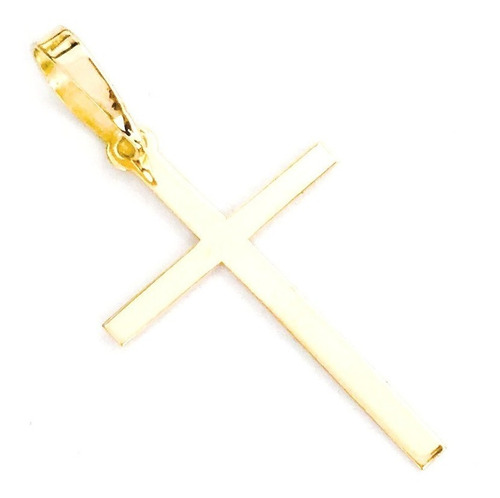 Imagem 1 de 4 de Pingente Cruz Crucifixo Em Ouro 18k Liso 19,20mmx12,00mm