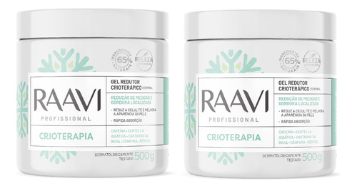 Kit 2 Gel Redutor Crioterapia 500g - Raavi