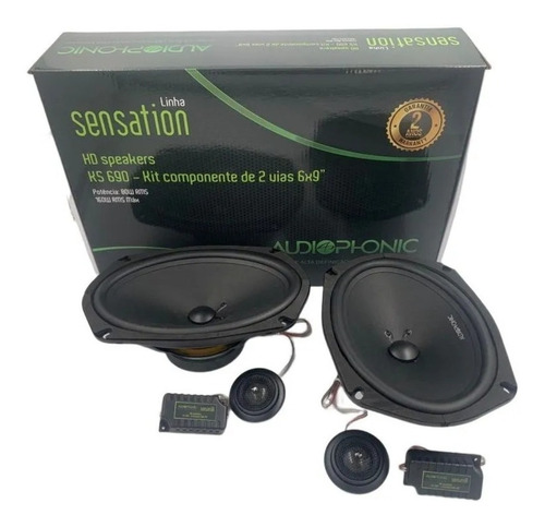 Kit 2 Vias Alto Falante 6x9 Audiophonic Ks 690 160w