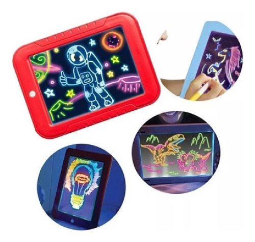 Tablero Luz Led Luminoso Dibujo Juguete Niños + 3 Marcadores