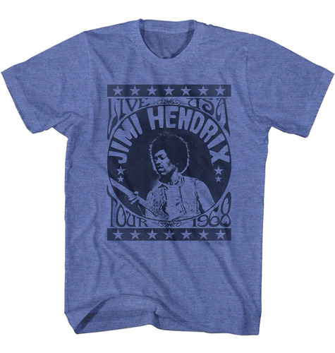 Playera Classic Jimi Hendrix Guitarrista Tour 1968 Cantante 