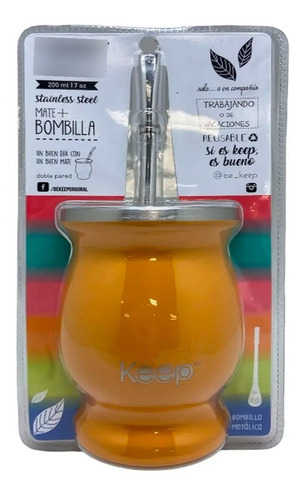 Mate Con Bombilla Clásico 200 Ml Colores Keep