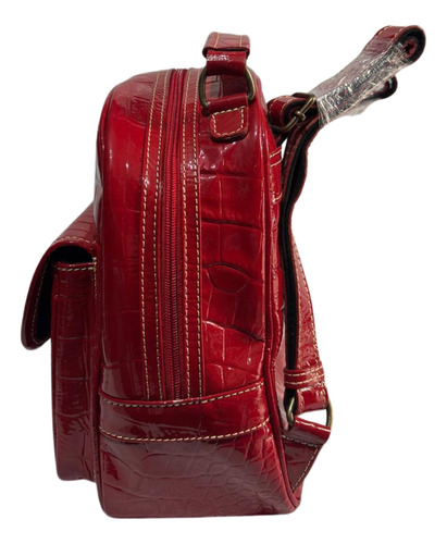 Mochila De Mujer Moda Piel Charol Genuino Akl Bp08