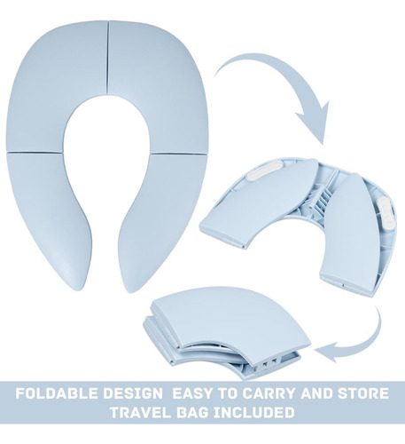 Asiento Plegable Azul Para Niños Con Bolsa Anti-deslizante