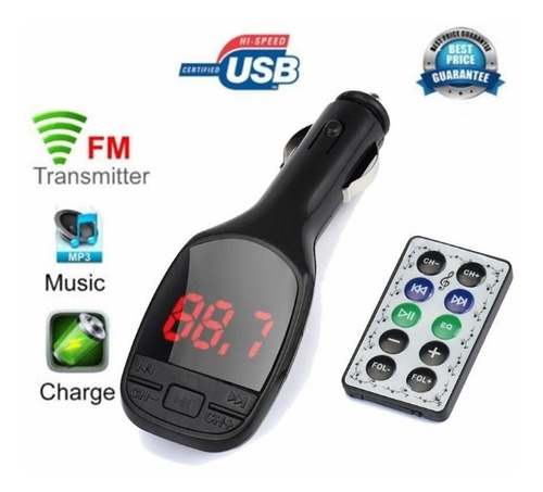 Transmisor Modulador Fm 6 En 1 Para Carro + Control Usb