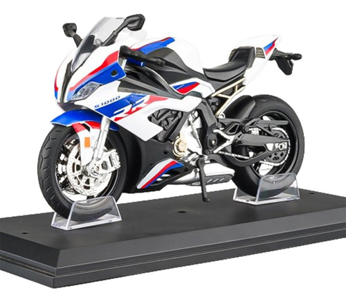 Yi Bmw S1000rr Miniatura Metal Moto Com Luzes E Som 1/12