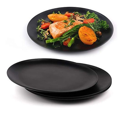 Platos Juego De 4 Platos De Cocina Negros Platos De Cocina