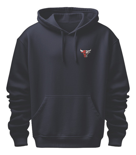 Sudadera Bordada Con Diseño De Bulls Rojo