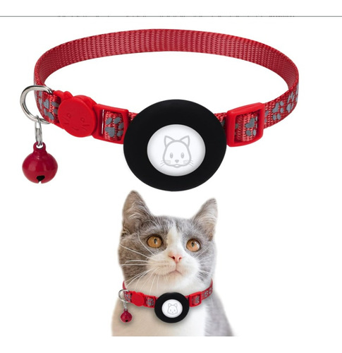 Collar Reflectante Con Airtag Y Campana Para Perros Y Gatos