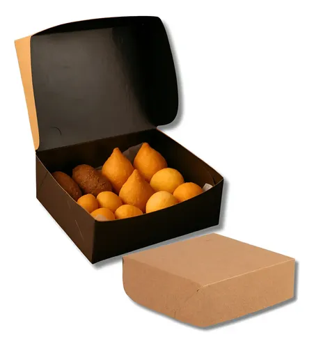 Caixa De Salgado Black Kraft P - Kit 100un Cor Marrom-claro