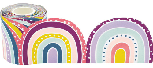 Borde Enrollado Troquelado Con Diseño De Arco Iris