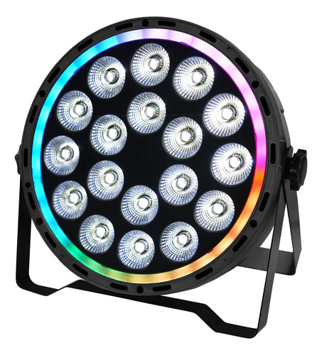 Kit 8 Refletor Slim Led Par64 Rgbw 18 Led 12w Dmx + Fita Led