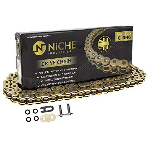 Cadena Niche Gold 520 En Forma De X, 100 Eslabones, Con Cone