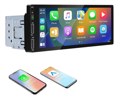 Central Multimidia 1 Din Carplay Usb Android Bluetooth Ios