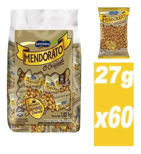 Amendoim Japonês Mendorato Santa Helena - Pct Com 60 Und 27g