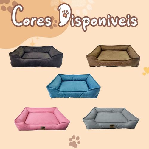 Cama M Para Pet Suede Reforçada Macia Confortável Com Zíper