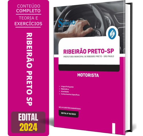 Apostila Prefeitura De Ribeirão Preto Sp 2024 - Motorista