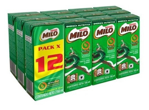 Milo 12 Unidades / 180 Ml