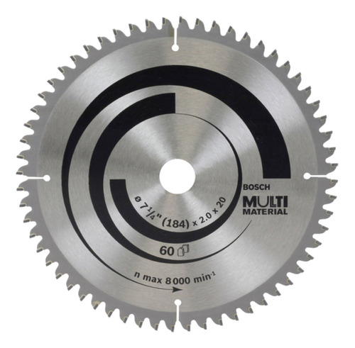 Hoja Sierra Circular 184 Mm Bosch 60 D Para Melamina 7 1/4
