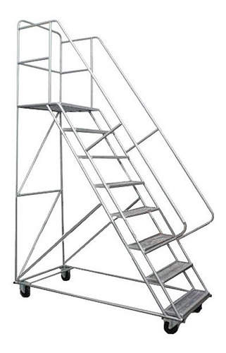 Imagen 1 de 5 de Escalera Para Depósito Con Ruedas Tipo Burro Avión - 200 Cm