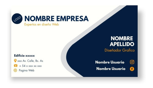 Tarjeta De Presentación Profesionales Negocios Digital Impri