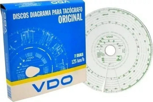 Disco De Tacografo Semanal Vdo 125km/h Por 10 Cajas
