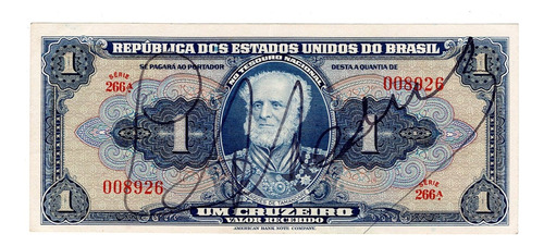 Brasil - Billete 1 Cruzeiro 1940 Firma Manual - 008926