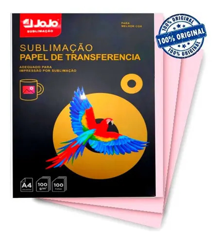 Papel Sublimático Jojo A4 100g 100 Folhas Fundo Rosa Para Canecas