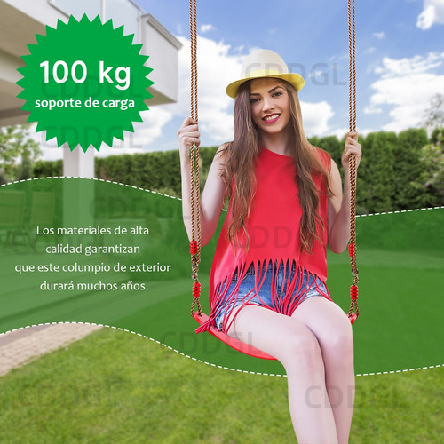 Cddgl 2pzs Juego De Columpios De Plástico Para Niños Con Cuerda Suave Ajustable , Fácil De Instalar, Seguro Y Duradero, Juego De Columpios Para Niños Y Niñas Para Exteriores, Jardín (rojo+azul)