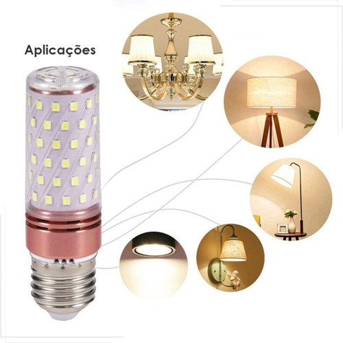 Lâmpada 4500k Super Led 16w Milho E27 3 Cores Bivolt 5 Peças