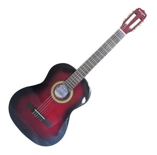 Guitarra Acústica Vizcaya Arcg34 Roja Cuerdas De Nylon