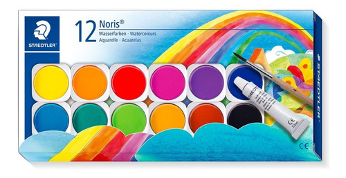 Pintura para tabletas de acuarela de 12 colores con pincel Noris Staedtler