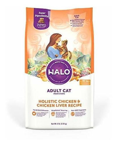 Halo Natural Pienso Para Gatos, Pollo Y Pollo Receta De Híga