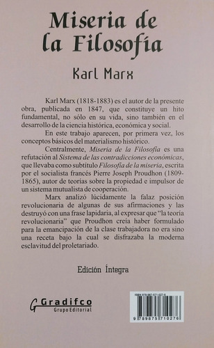 Miseria De La Filosofía - Karl Marx