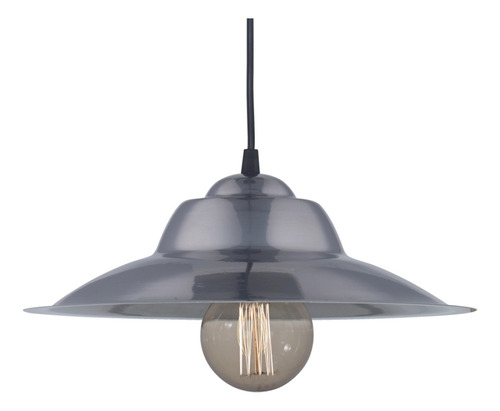 Lampara Colgante Chapa Gris Ø320mm Apto Led