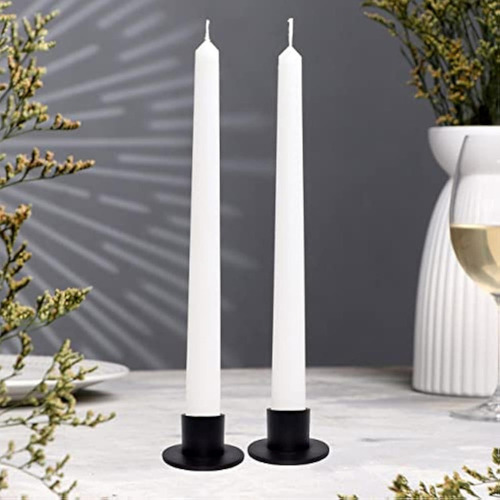 Juego De 4 Candelabros Decorativos Redondos Negros De Hierro