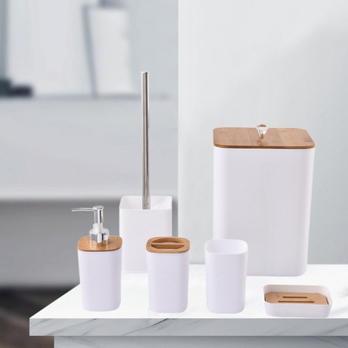 6 Piezas De Accesorios De Baño Set De Cepillo De Cuadrado