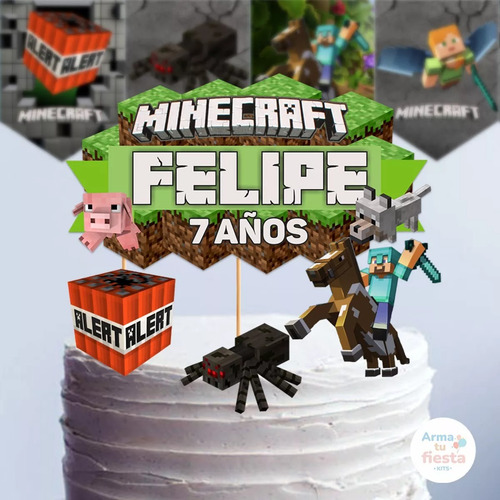 Kit Imprimible Minecraft Personalizado Full+obsequios