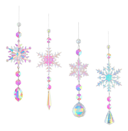 Xiaery Navidad Copo De Nieve Cristal Artificial Ventana