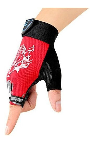 Ninos Ciclismo Guantes Sin Dedos Transpirable Medio Dedo An