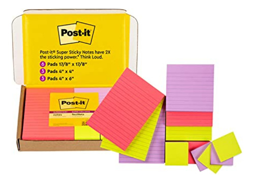 Notas Adhesivas  Notas Post-it Super Sticky, Colección De Co