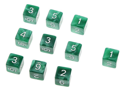 107d6 Dados Numeral Dado De 6 Caras De Verde Y Rojo