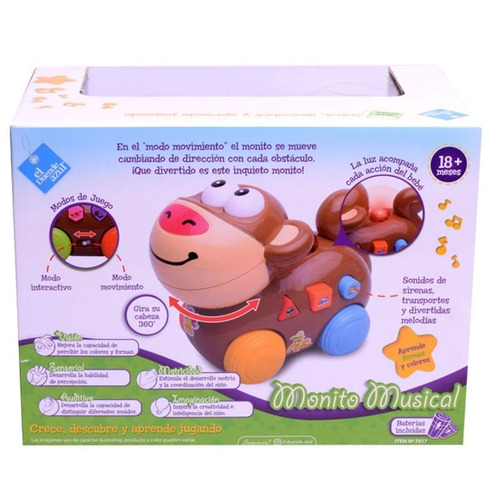 Imagen 4 de 9 de Monito Musical Con Luz Y Sonidos Movimiento El Duende Azul