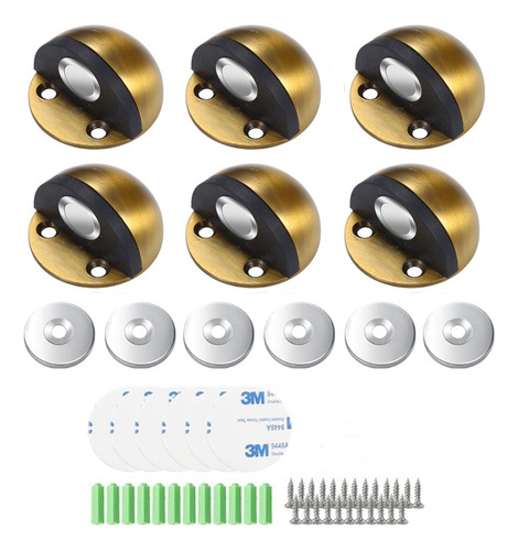 Tope De Puerta Niquel Media Luna Magnéticos De Acero (6un)