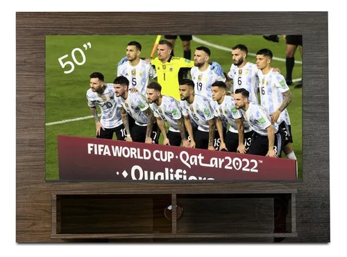 Rack Tv Flotante Reforzado Mueble Siena Hasta 50 Color Nogal
