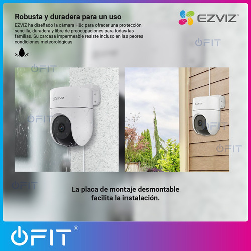Combo X2 Camara Ezviz H8c 360 Full Hd Exterior Wifi Ofit