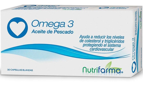 Nutrifarma Omega 3 Aceite De Pescado 30 Caps Colesterol Sabor No