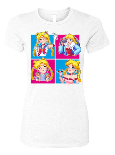 Camiseta Sailor Moon Serena Femenina White Dama 