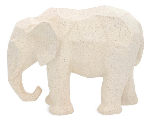 Escultura Elefante Em Polirresina Off White Mart 25,5cm